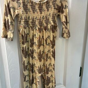 Kate Quinn Beige Floral Baby Romper